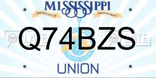 Q74BZS Mississippi License Plate