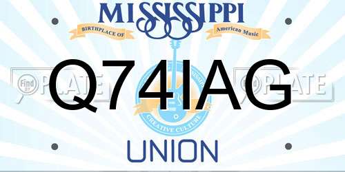 Q74IAG Mississippi License Plate