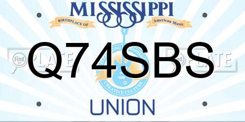 Q74SBS Mississippi License Plate