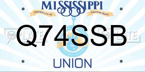 Q74SSB Mississippi License Plate