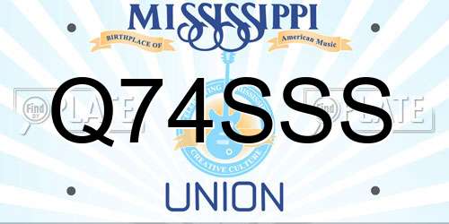 Q74SSS Mississippi License Plate