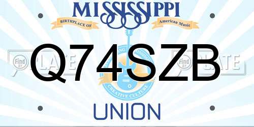 Q74SZB Mississippi License Plate