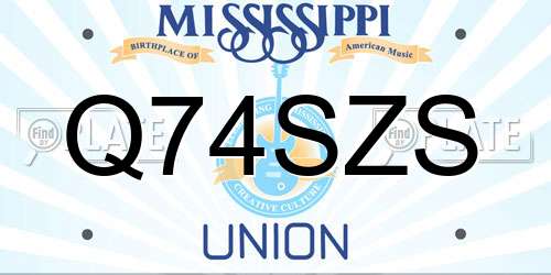 Q74SZS Mississippi License Plate