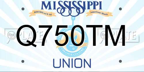 Q750TM Mississippi License Plate