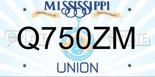 Q750ZM Mississippi License Plate
