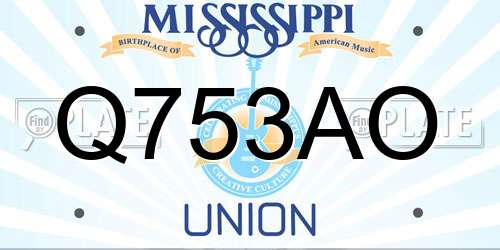 Q753AO Mississippi License Plate