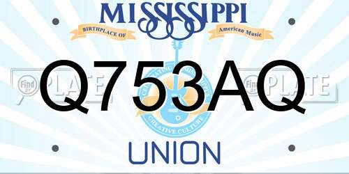 Q753AQ Mississippi License Plate