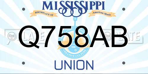Q758AB Mississippi License Plate