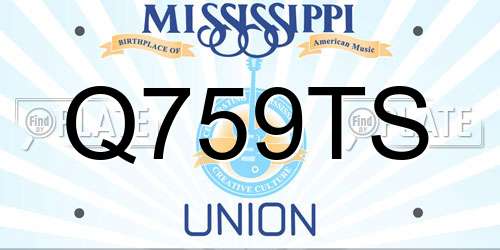 Q759TS Mississippi License Plate