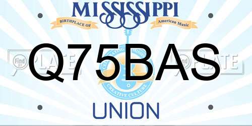 Q75BAS Mississippi License Plate