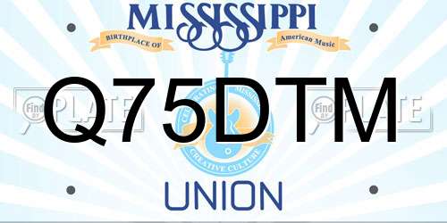 Q75DTM Mississippi License Plate