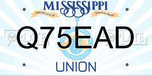 Q75EAD Mississippi License Plate