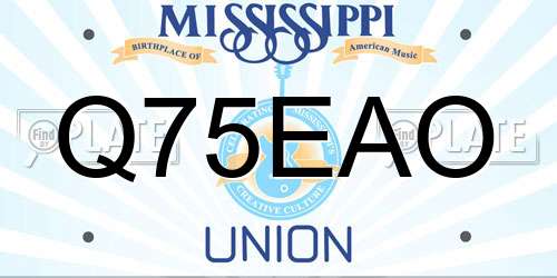 Q75EAO Mississippi License Plate