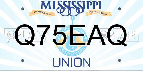 Q75EAQ Mississippi License Plate