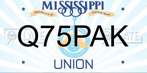 Q75PAK Mississippi License Plate