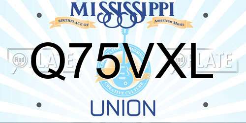 Q75VXL Mississippi License Plate