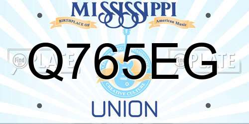 Q765EG Mississippi License Plate