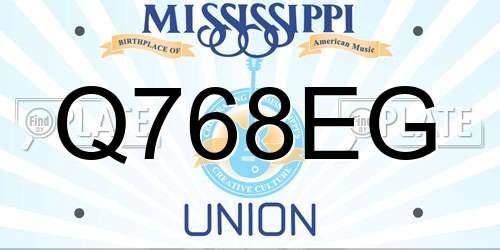 Q768EG Mississippi License Plate