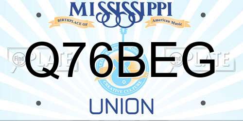 Q76BEG Mississippi License Plate