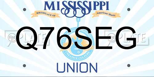 Q76SEG Mississippi License Plate