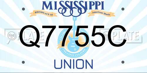 Q7755C Mississippi License Plate