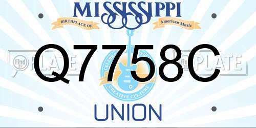 Q7758C Mississippi License Plate