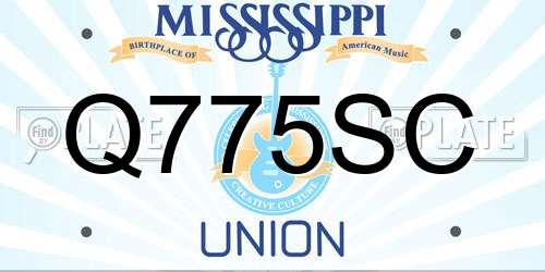 Q775SC Mississippi License Plate