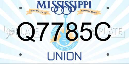 Q7785C Mississippi License Plate