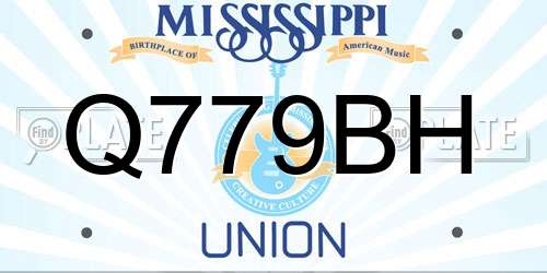 Q779BH Mississippi License Plate