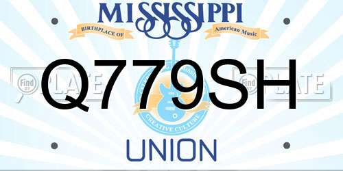Q779SH Mississippi License Plate
