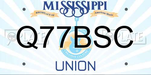 Q77BSC Mississippi License Plate