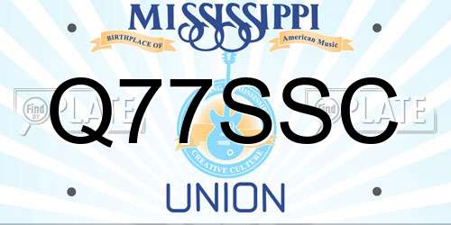 Q77SSC Mississippi License Plate