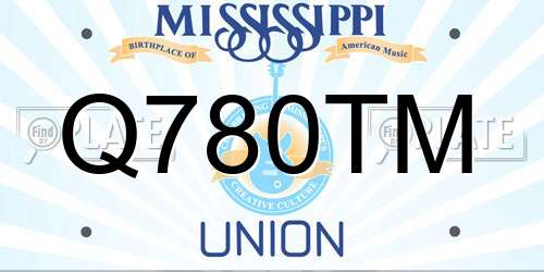 Q780TM Mississippi License Plate