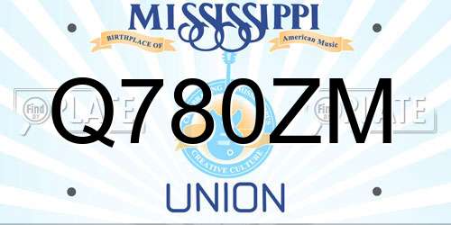 Q780ZM Mississippi License Plate