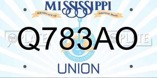 Q783AO Mississippi License Plate