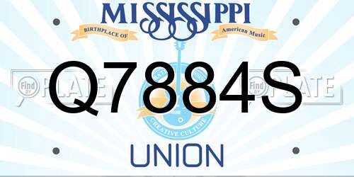 Q7884S Mississippi License Plate