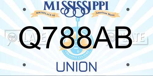 Q788AB Mississippi License Plate