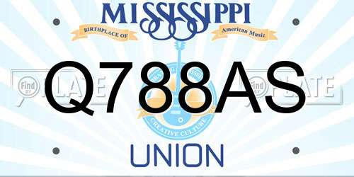 Q788AS Mississippi License Plate
