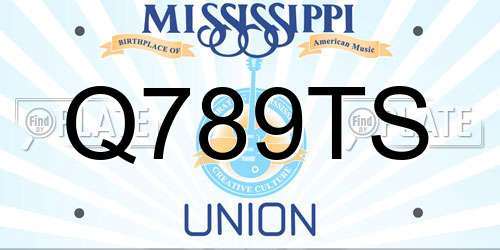 Q789TS Mississippi License Plate