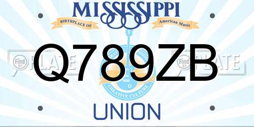 Q789ZB Mississippi License Plate