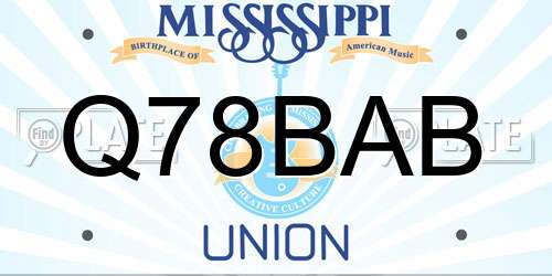 Q78BAB Mississippi License Plate
