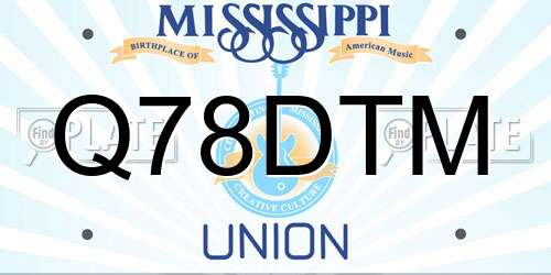 Q78DTM Mississippi License Plate