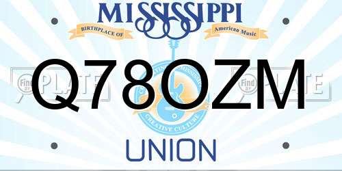 Q78OZM Mississippi License Plate