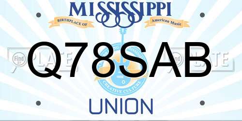 Q78SAB Mississippi License Plate