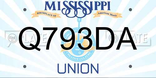 Q793DA Mississippi License Plate