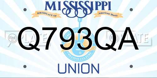Q793QA Mississippi License Plate