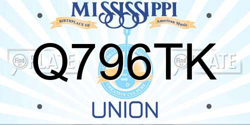 Q796TK Mississippi License Plate