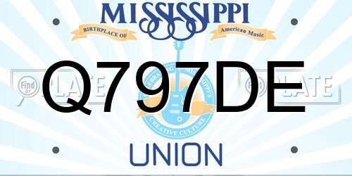 Q797DE Mississippi License Plate