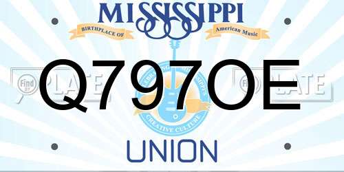 Q797OE Mississippi License Plate