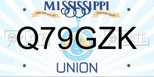Q79GZK Mississippi License Plate